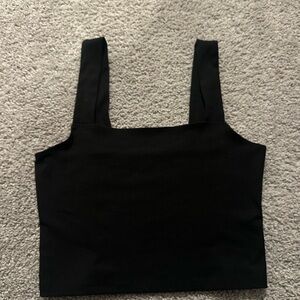 American Eagle Outfitters Black Sleeveless Cropped Tank Top